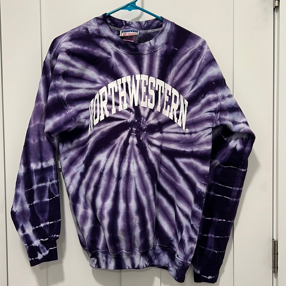 Northwestern tie dye crewneck